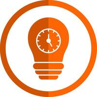 hora administración glifo naranja circulo icono vector