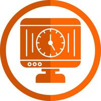 hora administración glifo naranja circulo icono vector