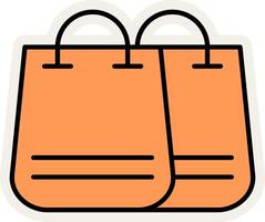 Shopping Bag Line Filled White Shadow Icon vector