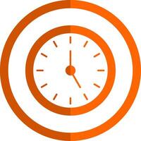 Time Management Glyph Orange Circle Icon vector