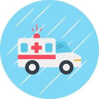Ambulance Flat Blue Circle Icon vector
