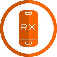 Rx Glyph Orange Circle Icon vector