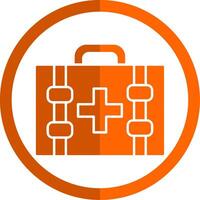 First Aid Kit Glyph Orange Circle Icon vector