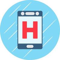 Hospital Flat Blue Circle Icon vector