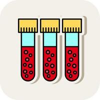 Blood Test Line Filled White Shadow Icon vector