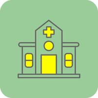 Hospital Filled Yellow Icon vector