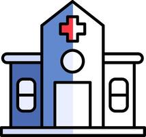 Hospital Filled Half Cut Icon vector