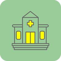Hospital Filled Yellow Icon vector