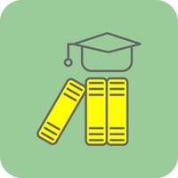 Graduation Hat Filled Yellow Icon vector