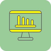 Monitor Screen Filled Yellow Icon vector