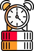 Alarm Filled Half Cut Icon vector