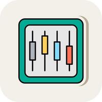 Diagram Line Filled White Shadow Icon vector