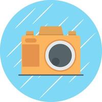 Photo Camera Flat Blue Circle Icon vector