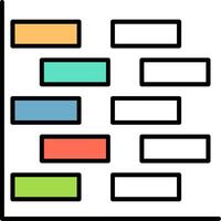 Gantt Chart Filled Half Cut Icon vector