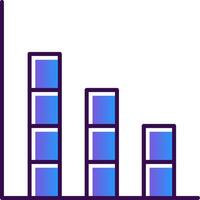 Bar Graph Gradient Filled Icon vector