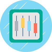 diagrama plano azul circulo icono vector