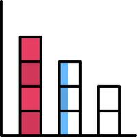 Bar Graph Filled Half Cut Icon vector