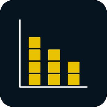 Bar Graph Glyph Two Color Icon vector