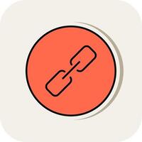 Link Line Filled White Shadow Icon vector