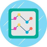 Line Chart Flat Blue Circle Icon vector