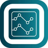 Line Chart Glyph Gradient Round Corner Icon vector