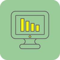 Bar Chart Filled Yellow Icon vector