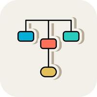 Hierarchical Structure Line Filled White Shadow Icon vector