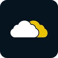 icono de dos colores de glifo de nube vector