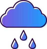 Rainy Gradient Filled Icon vector