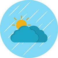 Cloudy Flat Blue Circle Icon vector