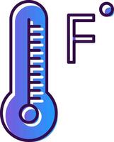 Fahrenheit Degrees Gradient Filled Icon vector