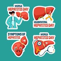 Hepatitis Day Label Flat Cartoon Hand Drawn Templates Background Illustration vector