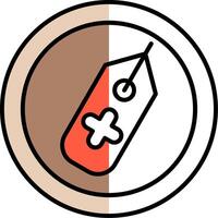 Tag Filled Half Cut Icon vector