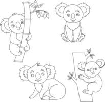 coala clipart colocar. dibujos animados salvaje animales clipart conjunto para amantes de fauna silvestre vector