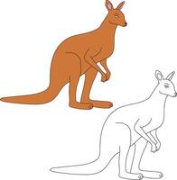 Kangaroo Clipart Set. Cartoon Wild Animals Clipart Set for Lovers of Wildlife vector