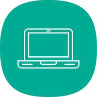 Laptop Computer Line Curve Icon vector