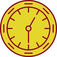 icono de dos colores de línea de reloj de pared vector