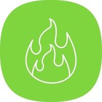 Flame Line Curve Icon vector