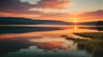 Sunset at the lake photo