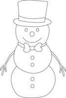 Outline Snowman Clipart for Lovers of Winter Season. This Winter Theme Snowman Suits Christmas Celebration vector