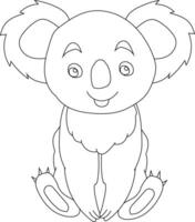 Outline Koala Clipart. Doodle Animals Clipart. Cartoon Wild Animals Clipart for Lovers of Wildlife vector