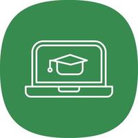 Online Learning Line Curve Icon vector