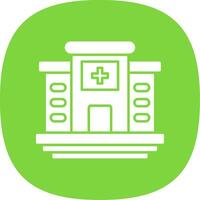 Hospital Line Circle Icon vector