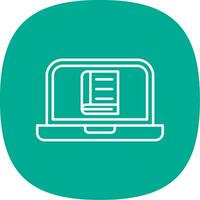 Online Learning Line Curve Icon vector