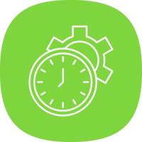 Time Management Line Curve Icon vector