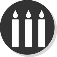 Candle Glyph Grey Circle Icon vector