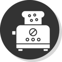 Toaster Glyph Grey Circle Icon vector