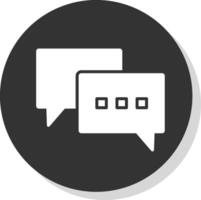 Chat Glyph Grey Circle Icon vector