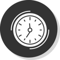 reloj glifo gris circulo icono vector