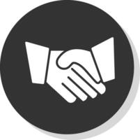 Hand Shaking Glyph Grey Circle Icon vector